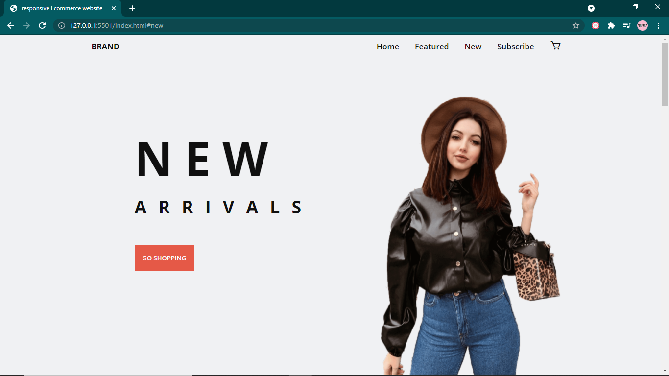 E-commerce landing page